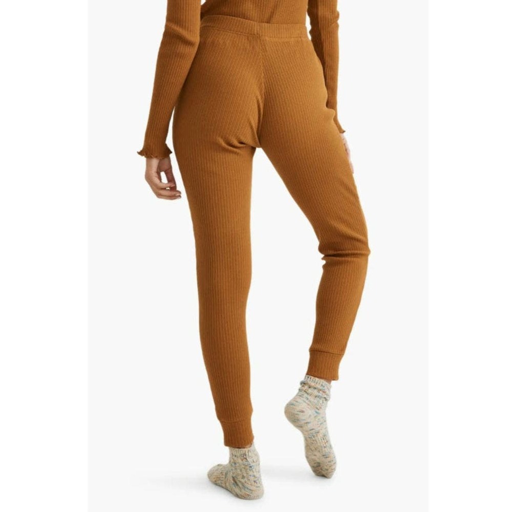 Madewell Ribbed Knit Slim Pajama Pants Golden Yellow - Picture 2 of 9